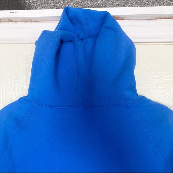 Frank & Eileen Hoodie Mel Cropped Short-Sleeve Fleece Summer Blue M GUC - Picture 6 of 8